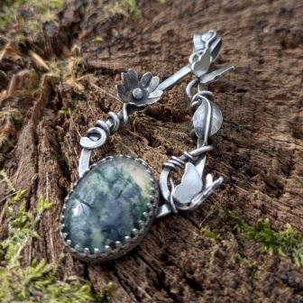 pendentif euchloe agate mousse collection aphaia la forge d'eos