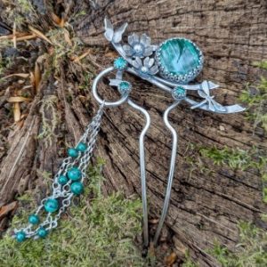 pique a cheveux brookiana malachite collection aphaia la forge d'eos