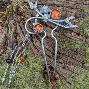 pique a cheveux dryadula ambre collection aphaia la forge d'eos