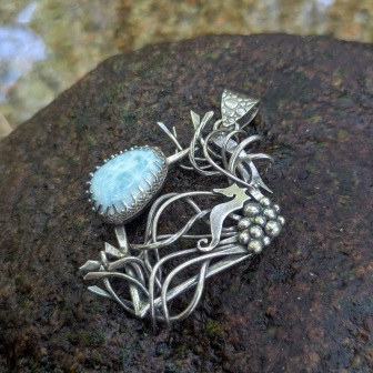 Pendentif psamathée collection acqua La Forge d'Eos