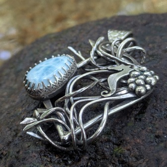 Pendentif psamathée collection acqua La Forge d'Eos